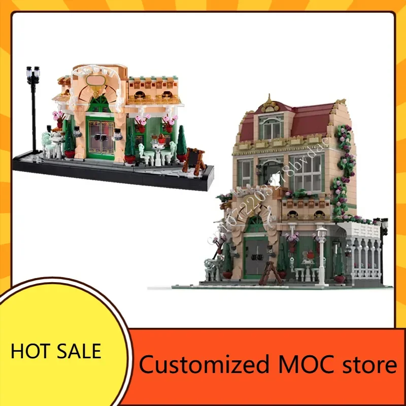 

Café Fleur V2 French Café MOC Streetview ПазлыАрхитектура Креативная художественная сборка своими руками День рождения Рождественский подарок для детей