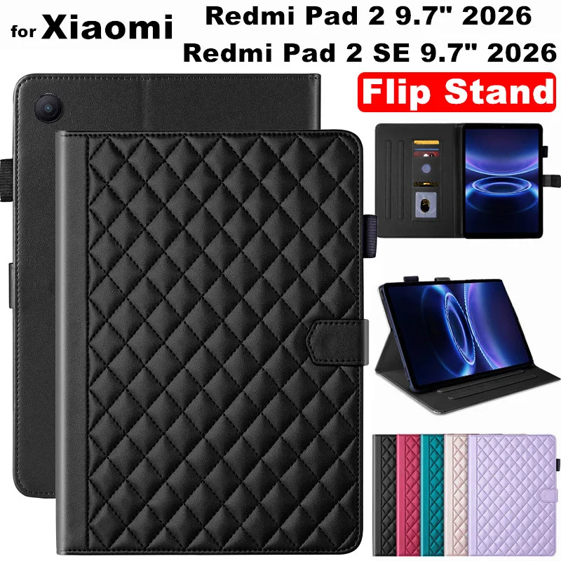 Shockproof PU Leather Wallet Flip Cover for Xiaomi Redmi Pad 2 9.7 inch 2026 Pad 2 SE 9.7 Inch 2026 Stand Casing