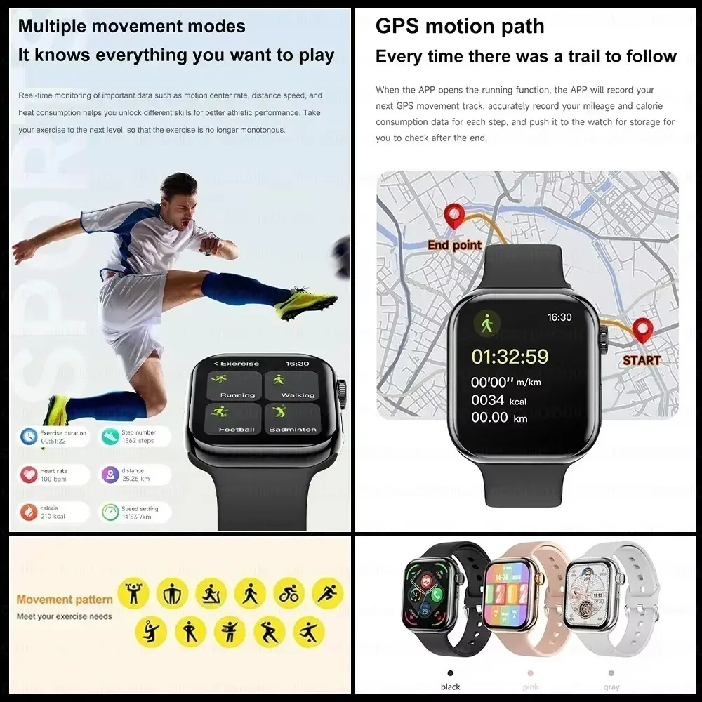 Nuevo Reloj Inteligente GPS 2026 para Apple Watch 10, Reloj Inteligente para Hombre con Pantalla HD AMOLED, Memoria, Música, Sonido Envolvente 3D, Llamadas Bluetooth, Resistente al Agua, para Mujer - Image 4