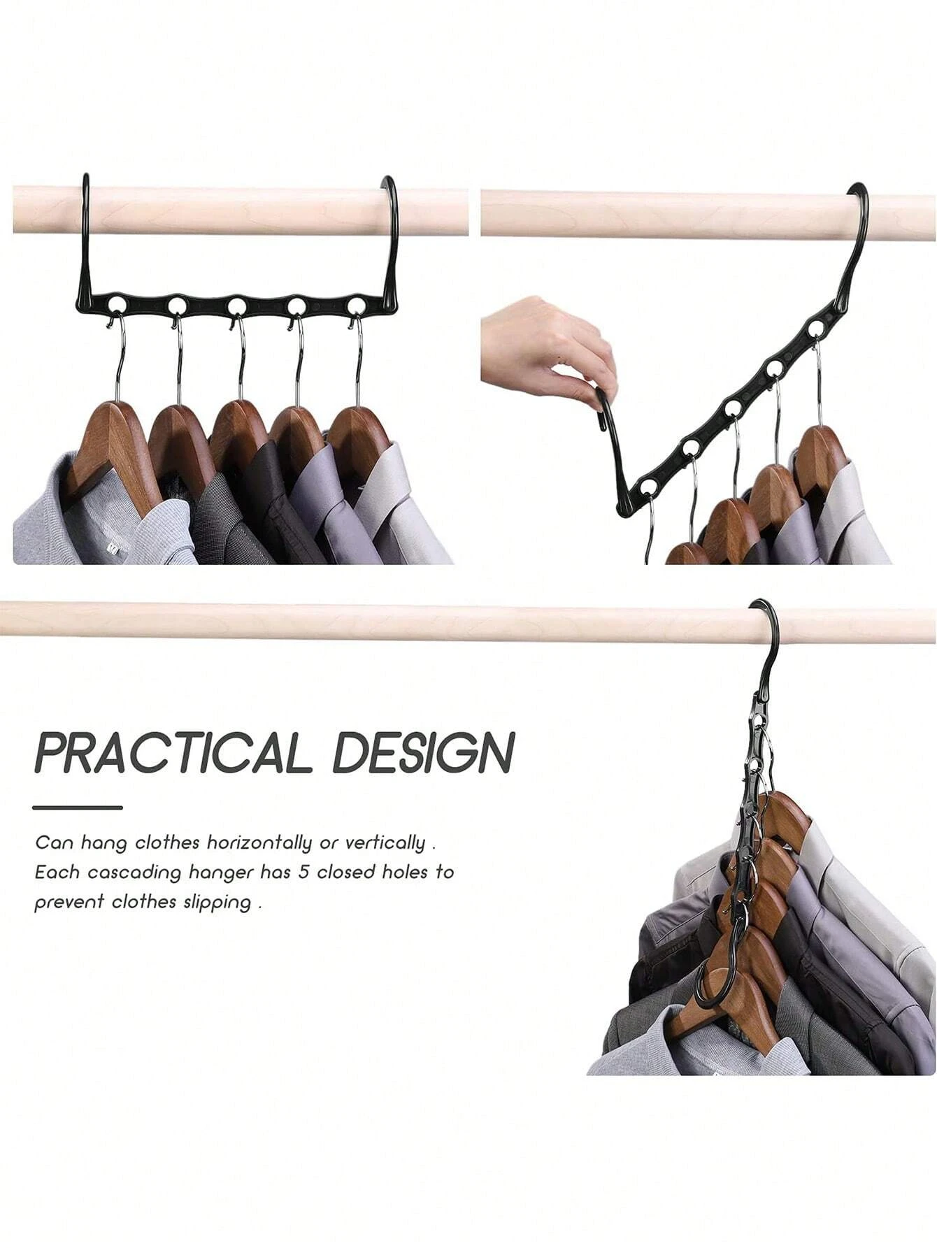 5/10/20pcs Magic Hangers Space Saving Hanger Closet Space Saver Hanger Organizer Multi Hangers Sturdy Plastic Clothes Storage