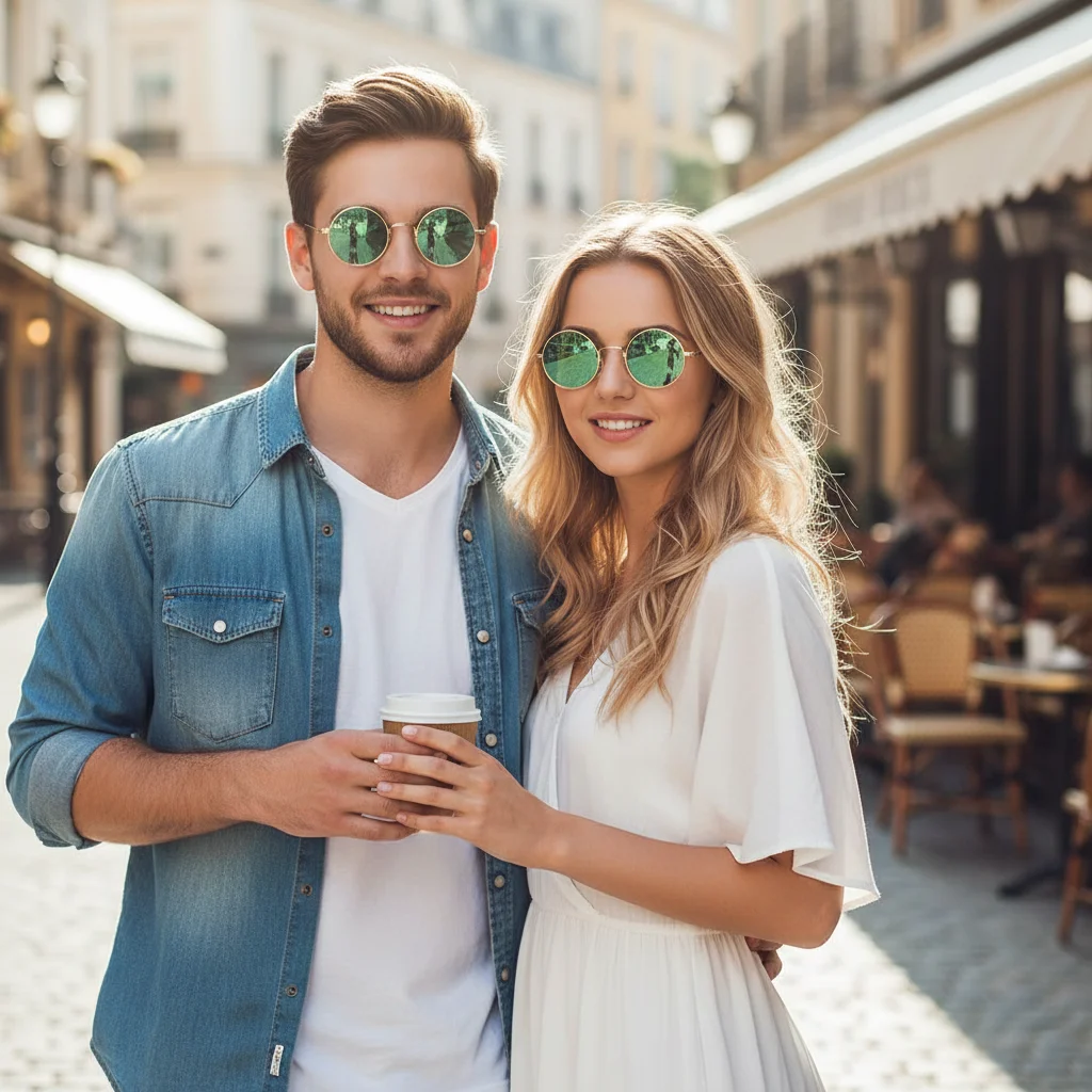

Vintage UV400 Protection Small Round Sunglasses Punk Colorful Hippie Sun Glasses Circle Shades for Party/Beach/Travel/Streetwear