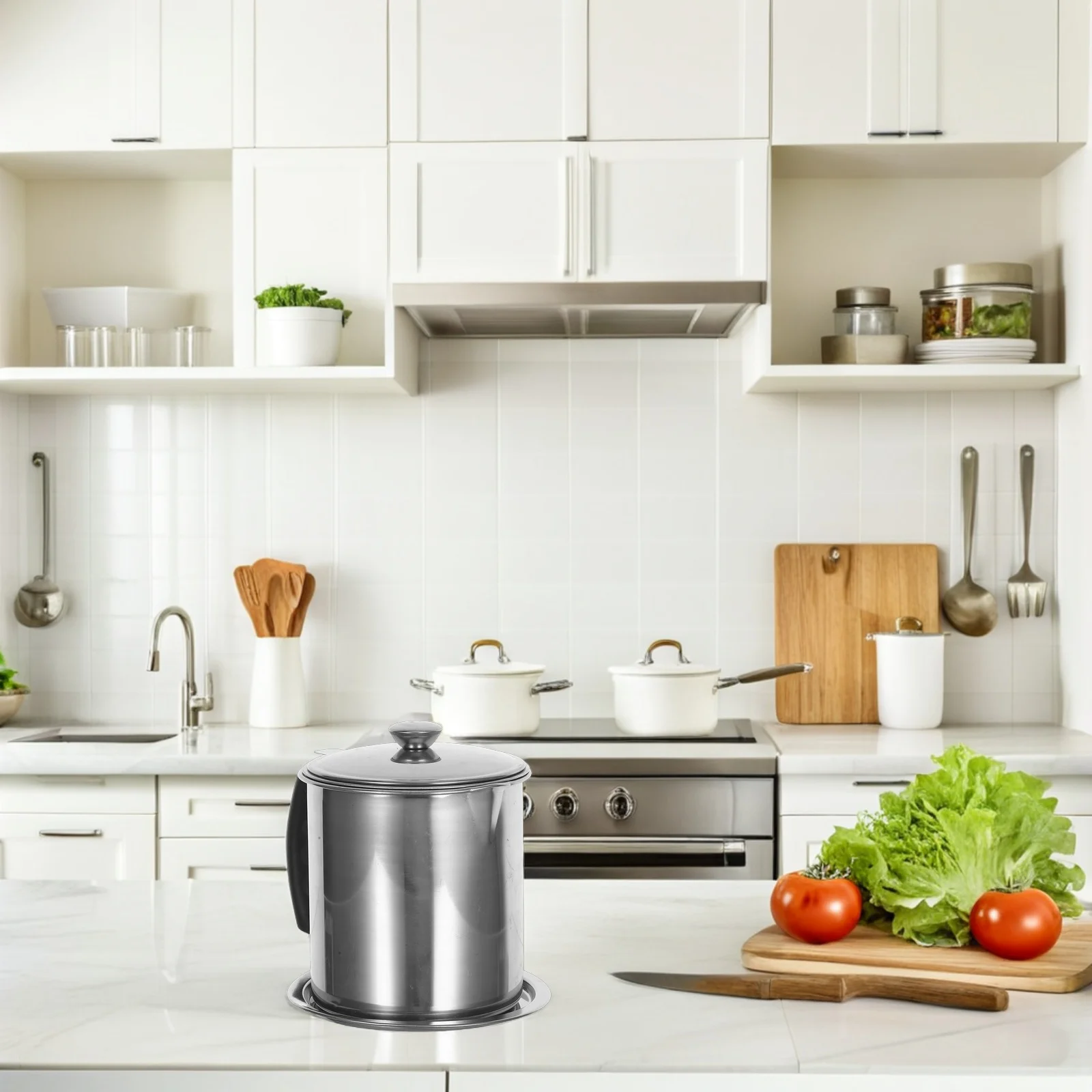 

Stainless Steel Filter Pot Large Capacity Kitchen Container With Strainer For Cooking Frying Efficient Filtration 304