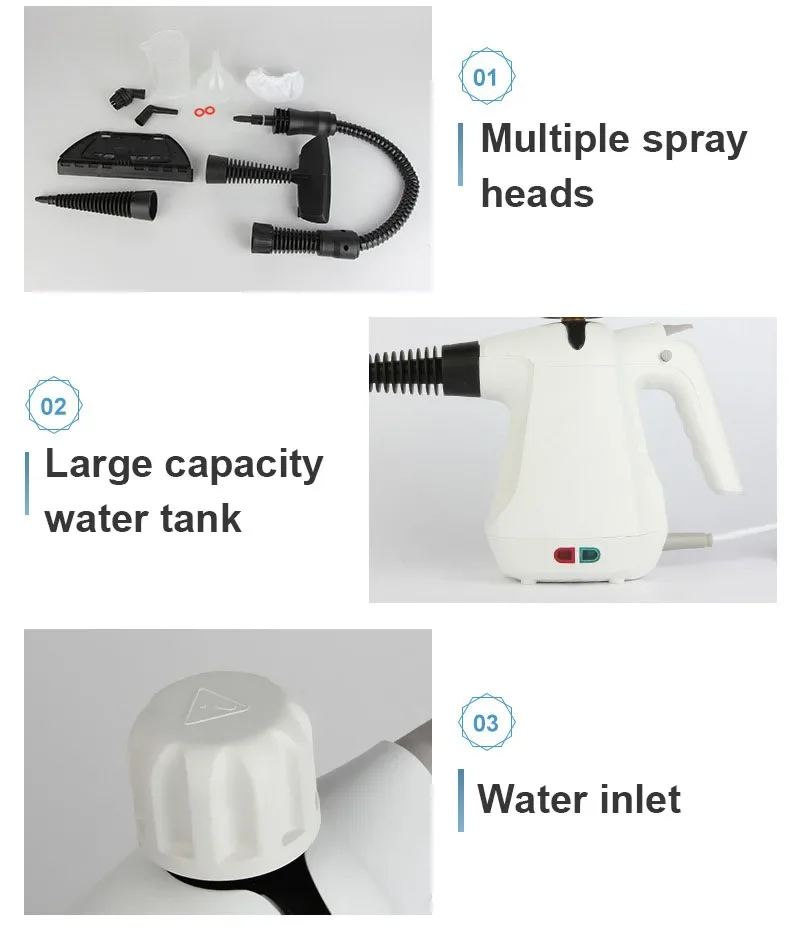 High Temperature Steam Cleaner Disinfector Mop Handheld Range Hood High Pressure Steamer Cleaning Machine Brush 110V 220V