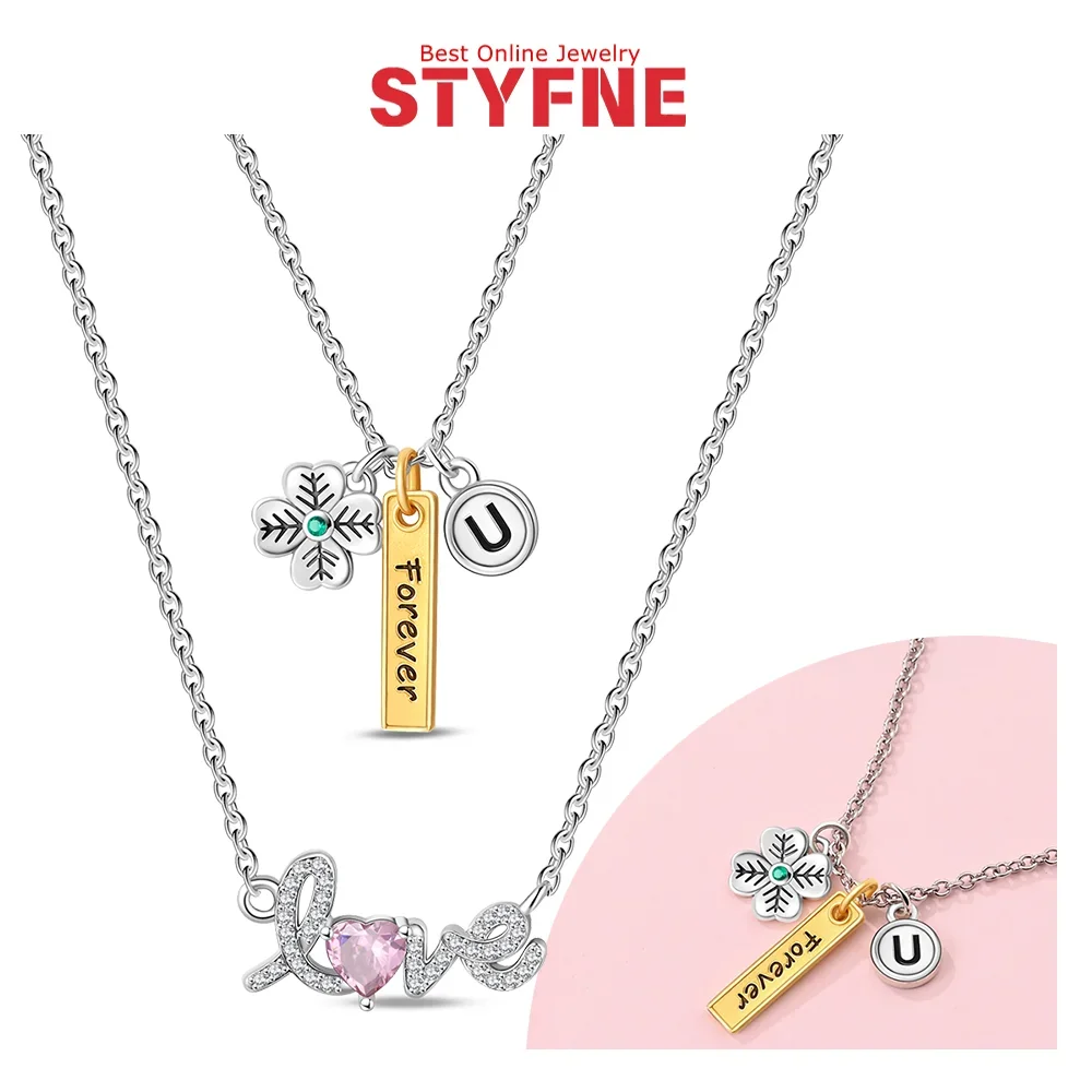 

Necklace Original 925 Sterling Silver Romantic Style Forever Love Chokers Necklaces Fit Women Fashion Jewelry