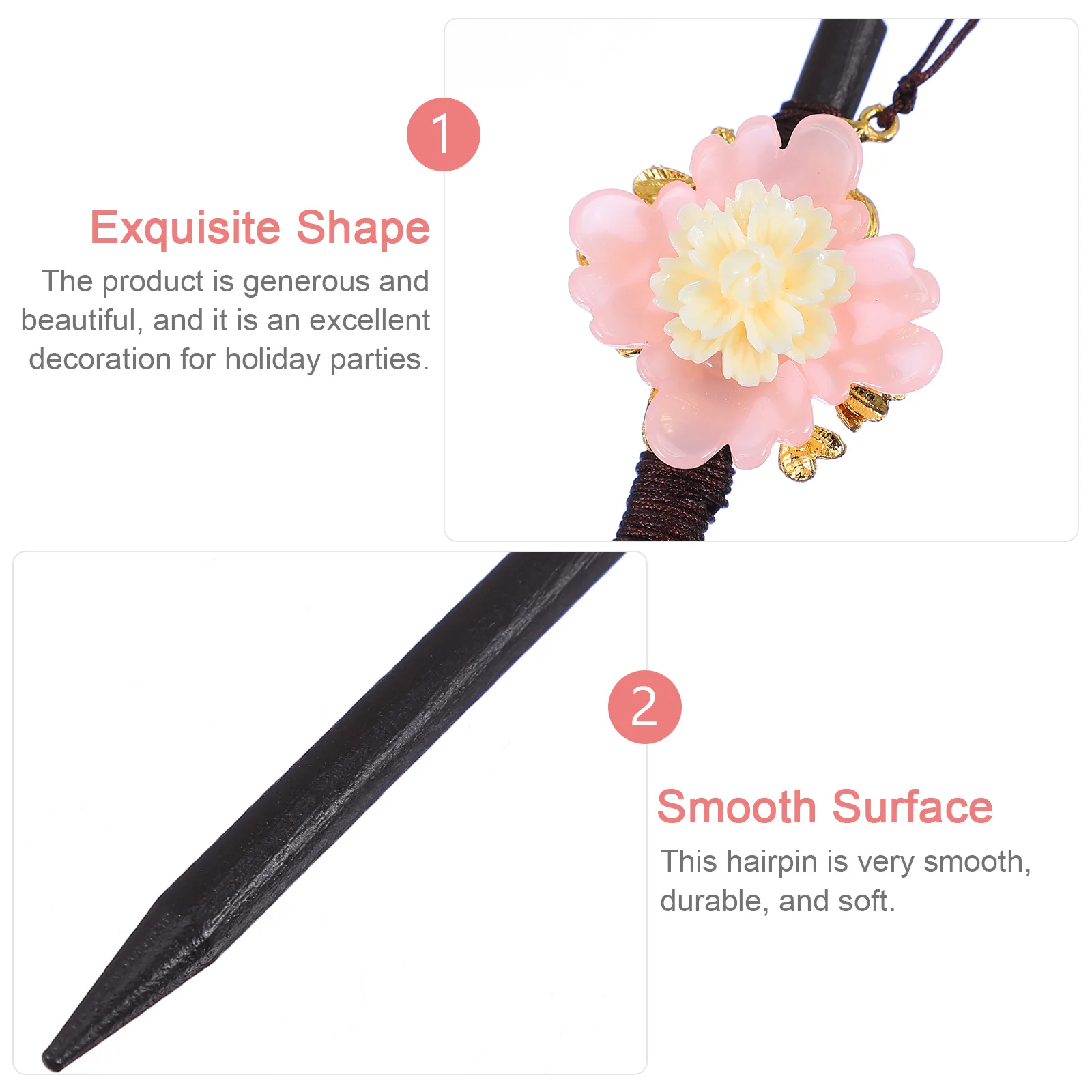 

Wooden Hairpin H made Chopstick Elegant Design Wedding Accessories iental Style Delicate Headdress Hanfu Accessory Traditional