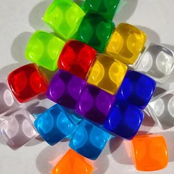 10 PCS DIY Transparent Blank Dice Colorful Dice Puzzle Game  6 Sided Dice 16mm