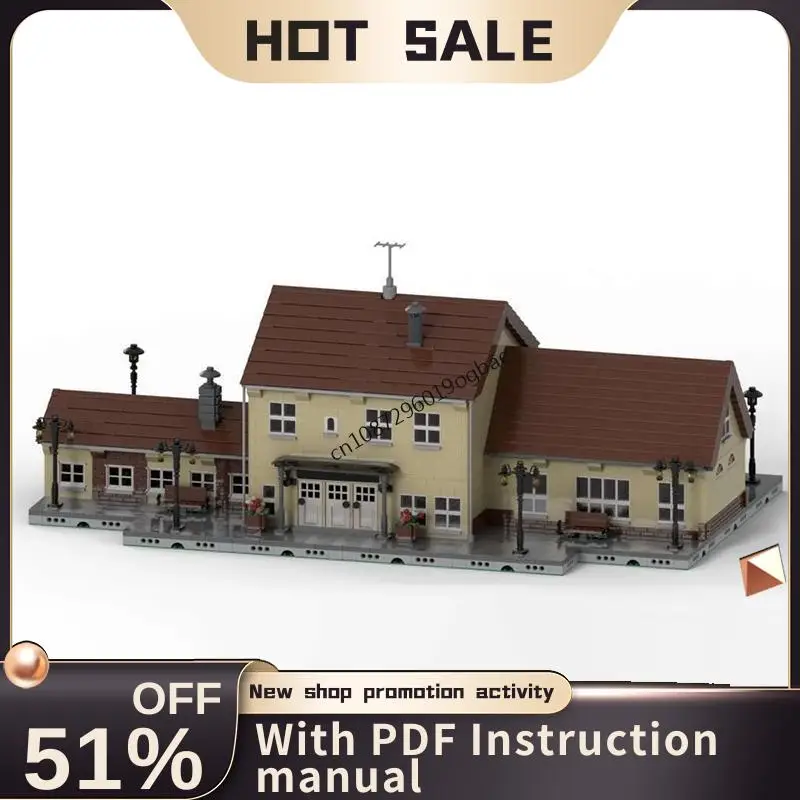 

Новинка, 4602 шт., хит продаж, вид на улицу, Moc Train Station, модель Шварцедена, пазлы на заказ, креативные идеи «сделай сам», детские игрушки, подарки