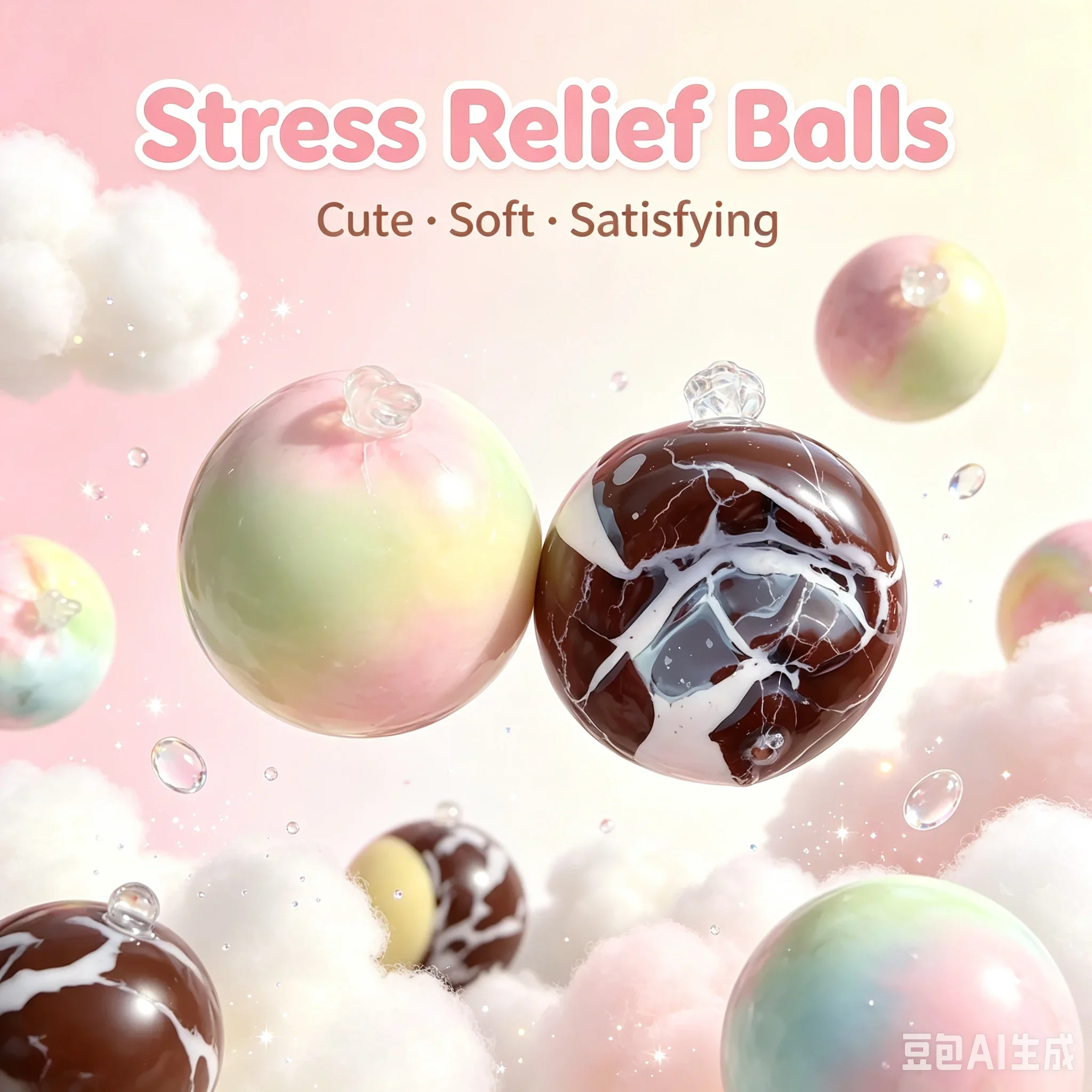 1-3 Stück Knisternde Wachsball-Fidget-Spielzeuge, Handgemachte Cantaloupe-Schokoladen-Quetschbälle, Anti-Stress Sensorisches Entspannungsspielzeug – Detail 2
