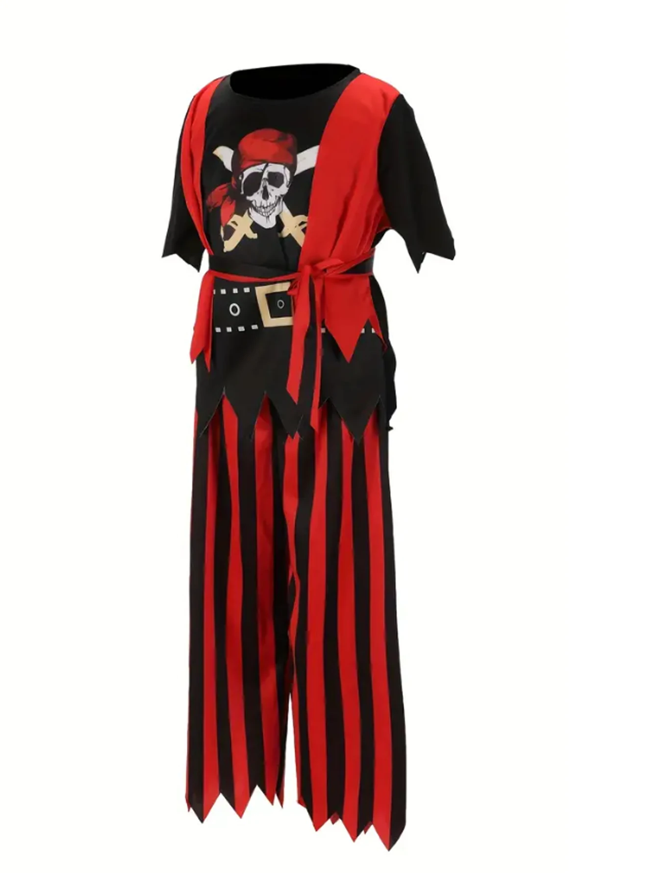 Kids Pirate Costume Set Halloween Dress-Up Captain Jack Robbery Adventure Toy Accessories Kid's Theme Gift view 3