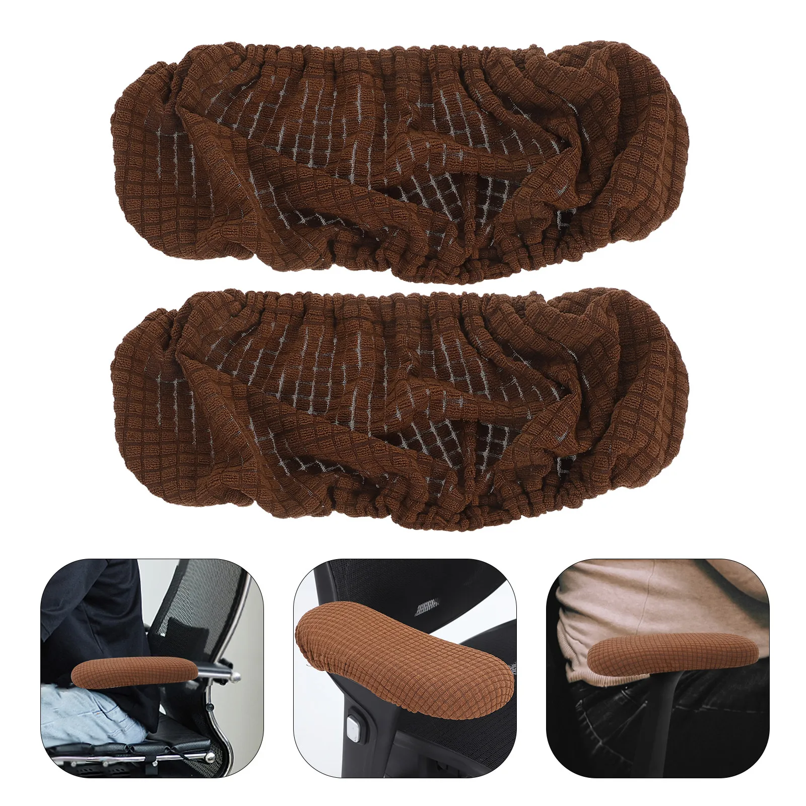 1Pair Office Chair Armrest Covers Elastic Polyester Armrest Slipcovers for Computer Desk Chair Arm Rest Protection Washable