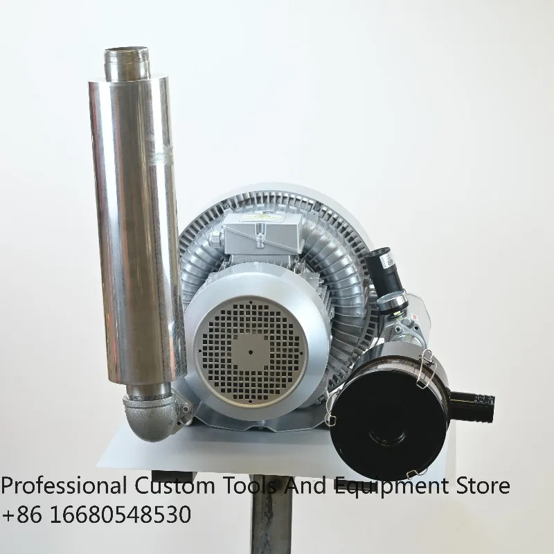 Ls7.5hp Regenerative Side Channel Blower High Airflow High Pressure Double Stage air Ring Blower with air Filter and