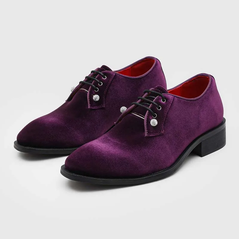 

Men Light Luxury Business Casual Multi-color Suede Lace Up Breathable Personalized Comfortable Fashionable Wedding Shoes