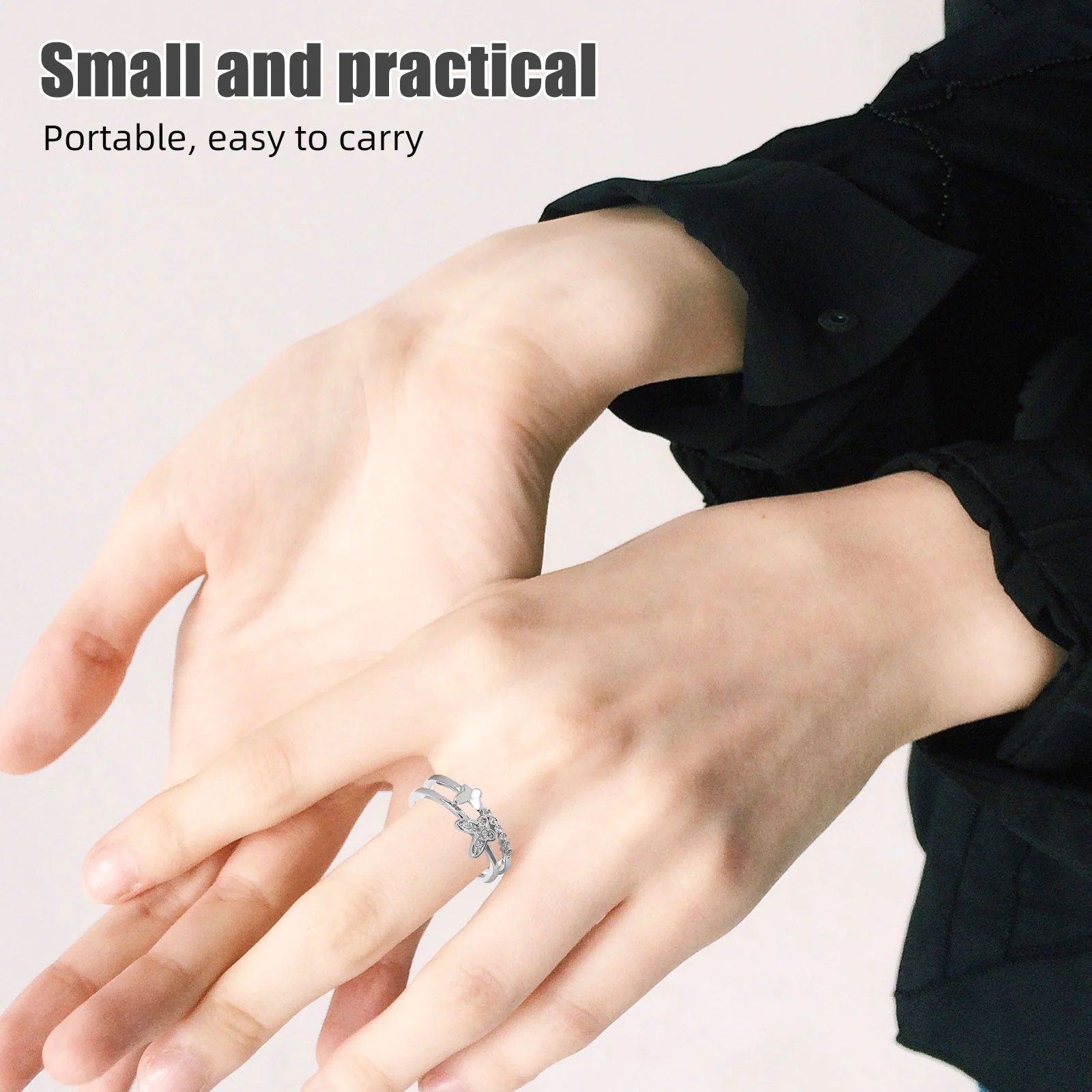 

1Pcs Butterfly Double-Layer Adjustable Simple Ring Fashion Decorative Finger Jewelry Women Trendy Ring Gift Decoration