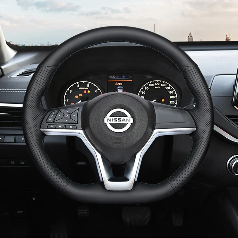 

Кожаный чехол на руль автомобиля для Nissan Sylphy ‌ Qashqai 2020-2025, Kicks, X-trail, Note 2017-2021, Teana 2020-2022, Micra, March