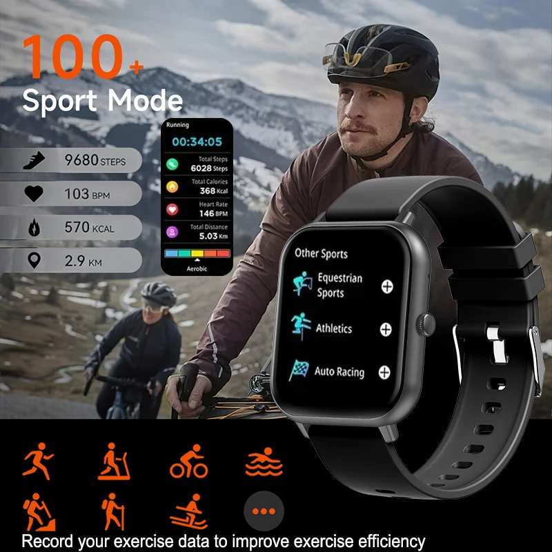 Новые умные часы для мужчин и женщин, AMOLED-дисплей, пульсометр, Bluetooth-вызов, 100 + спортивные GPS-треки, IP68, водонепроницаемые умные часы для Xiaomi