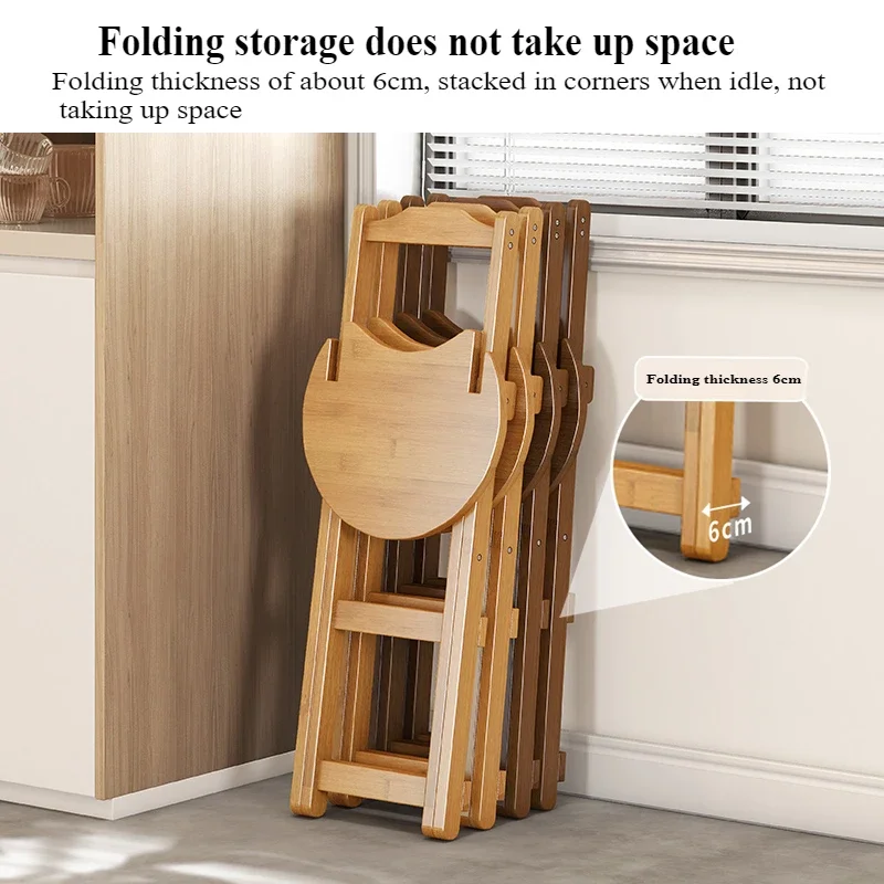 เก้าอี้บาร์ไม้ไผ่พับได้มีสไตล์และตามหลักสรีรศาสตร์/เก้าอี้รับประทานอาหาร - เหมาะสําหรับห้องครัว บาร์ และสตูดิโอศิลปะ มีเสถียรภาพและไม่เสียรูป