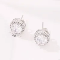 Petites boucles d'oreilles rondes délicates pour femmes, avec zircone cubique brillante, simples et polyvalentes, bijoux à la mode pour adolescents 6