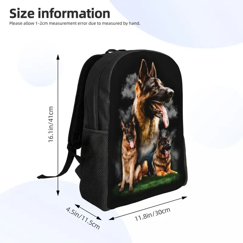 Zaini per cani da pastore tedesco personalizzati donna uomo Bookbag Casual per College School GSD Animal Wolf Dog Bags