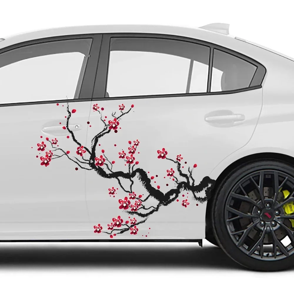 Cherry Blossom Car Body Stickers Anime Itasha Vinyl Car Side Decal Sticker Beautiful Flower Car Body Sticker