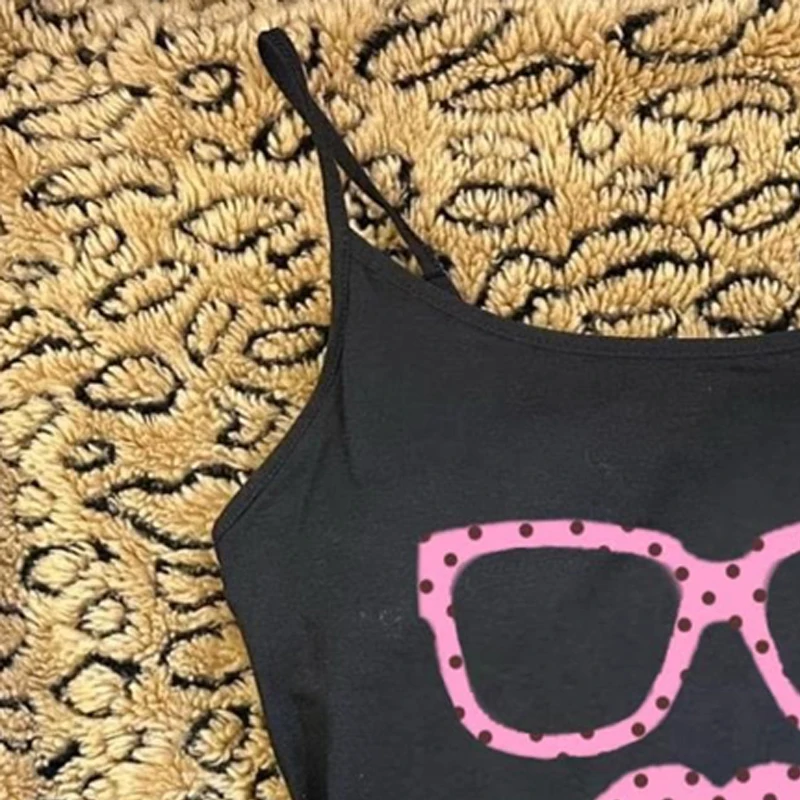 Tanks & Camis Women's Top Y2k Cute Tops With Suspenders Crop Top Woman Aesthetic Clothing 90s Vintage Clothes Summer Harajuku