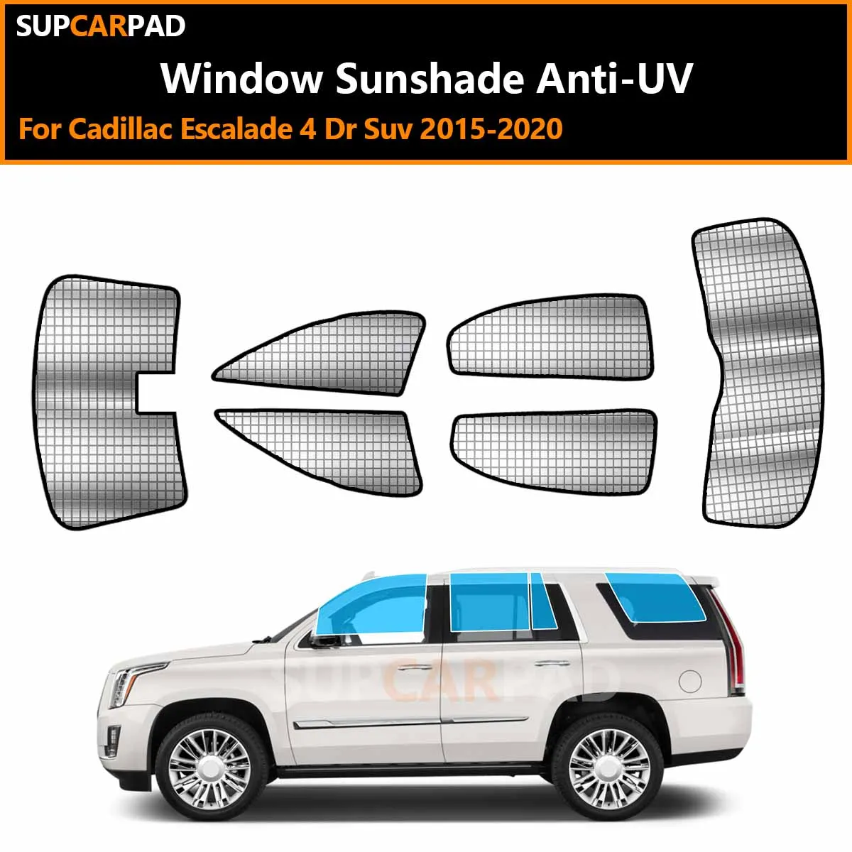 For Cadillac Escalade 4 Dr Suv 2015-2020 Custom Car Window Sunshade Anti-UV Car Sun Window Visors Sunshade Covers Accessories
