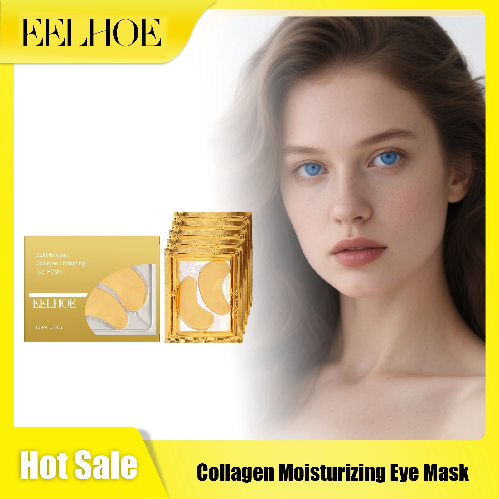 EELHOE Collagen Eye Mask Deep Hydrationremove Dark Circles Reduce Fine Lines Sodium Hyaluronate Improve Roughness Eye Care Mask
