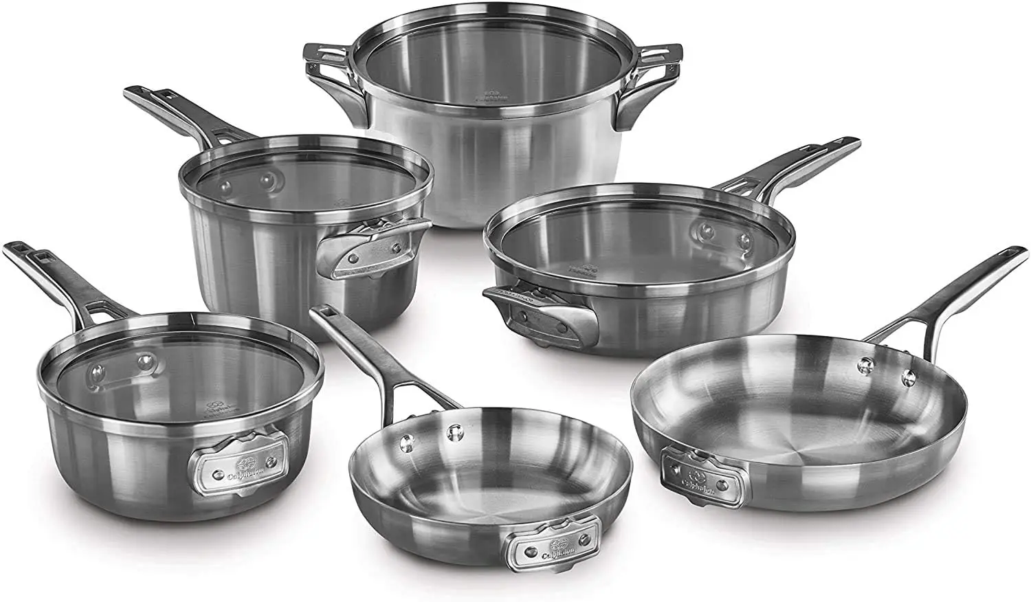 Premier Space-Saving Stainless Steel Pots And Pans, 10-Piece Cookware Set