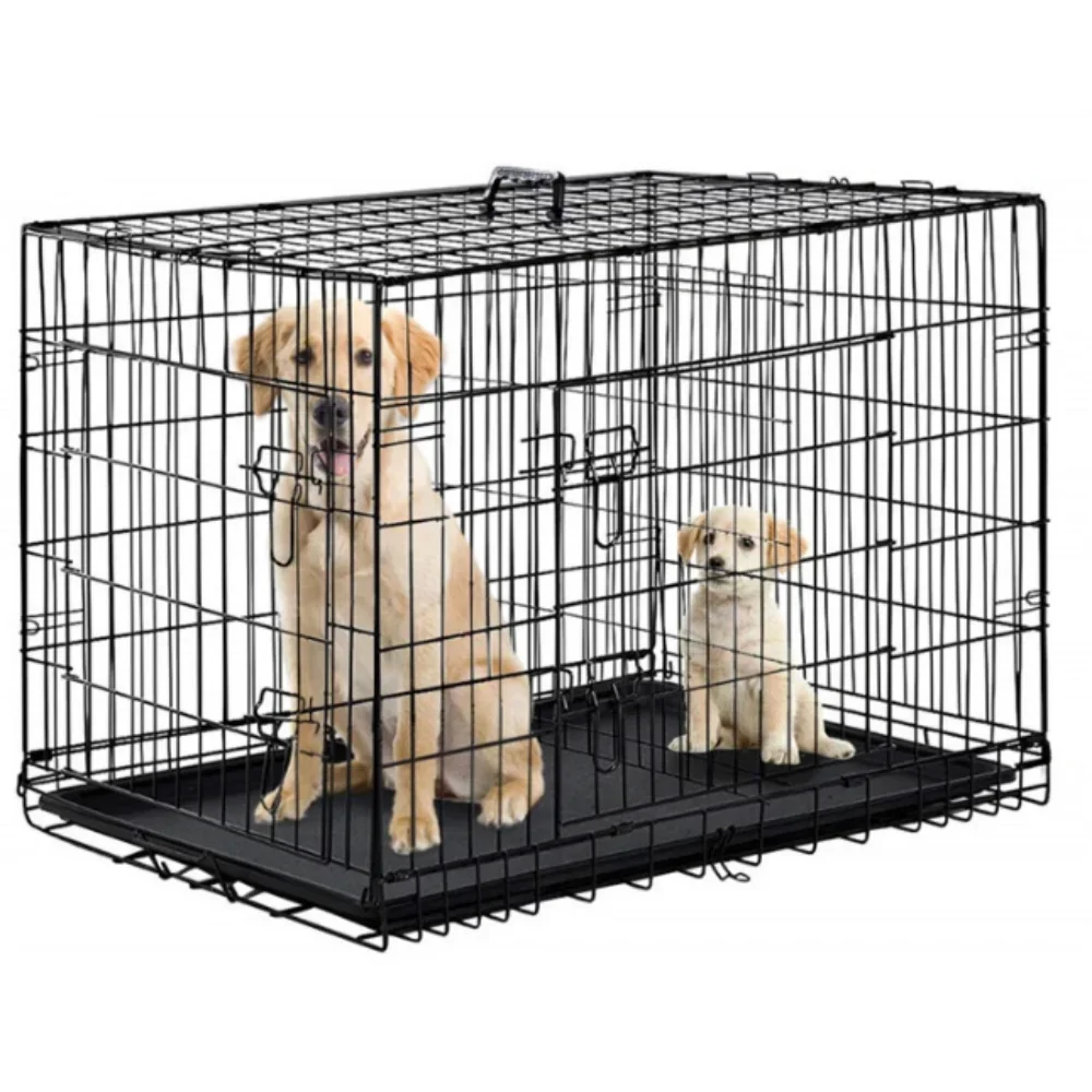 Cost-effective Heavy Duty Dog Cage For Indoor Cages For Large Dogs Multi-size Folding Dog Cage With Wheel Mounted Mobility