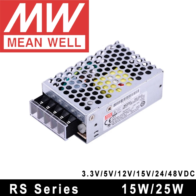 Alimentatore switching originale Mean Well RS-15/25 LRS-35/50/100/150/200/350/450/600 serie Meanwell 3.3V 5V 12V 15V 24V 36V 48V