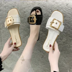 2024 Women Open Toe Wear-resistant Office Flat Slippers Summer Anti-slip Lightweight Beach Sandals Slides Women Shoes for Women