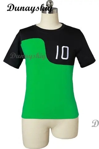 Ben Tennyson 10 Green Shirt Cosplay Fantasia Costume Disguise For Boys Girls Overcoat Casual Tops For Adult
