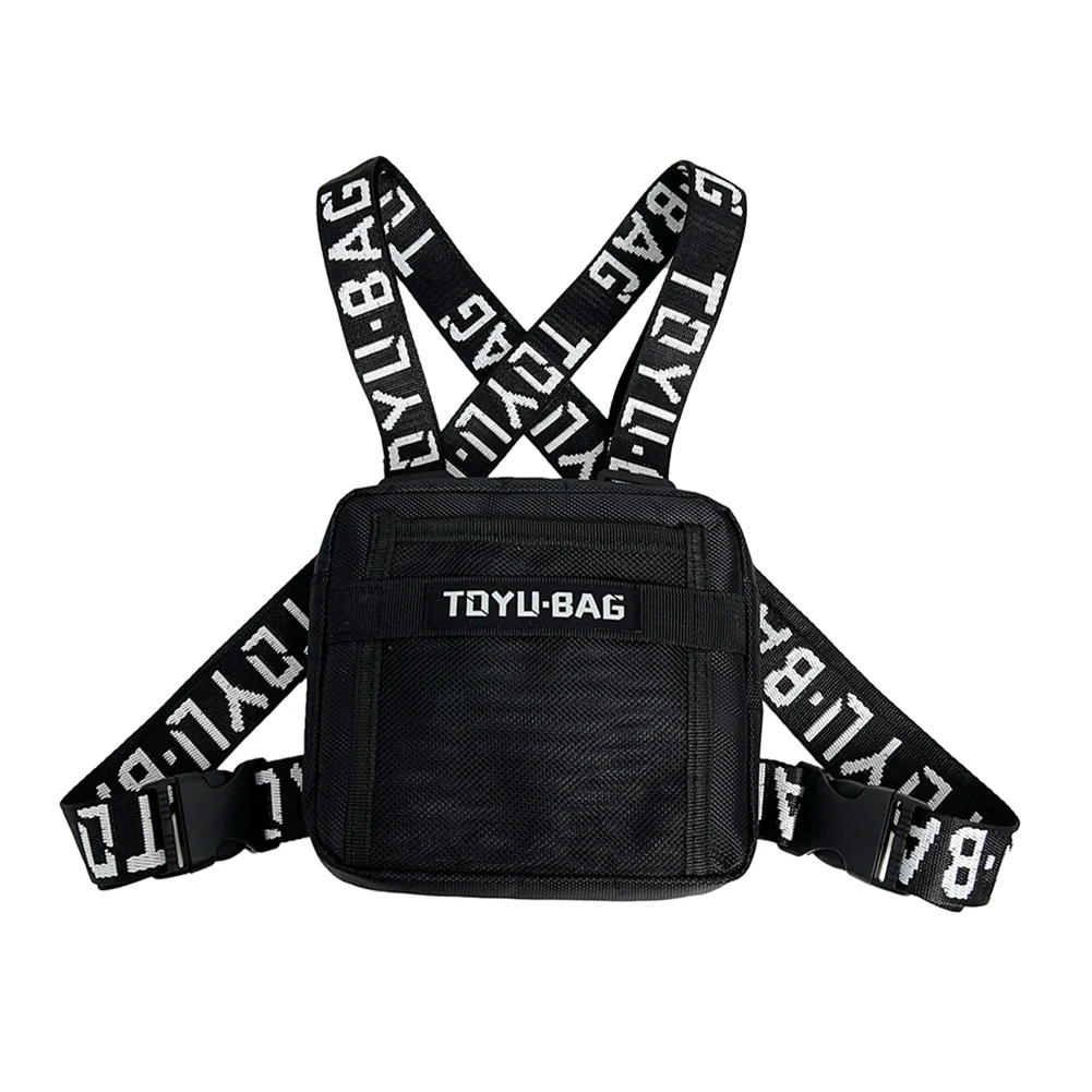 Fashion Chest Rig Bag Adjustable Women Men Front Chest Pack Running Vest Outdoor Hip Hop Street Waistcoat Bag Travel Fanny Pack