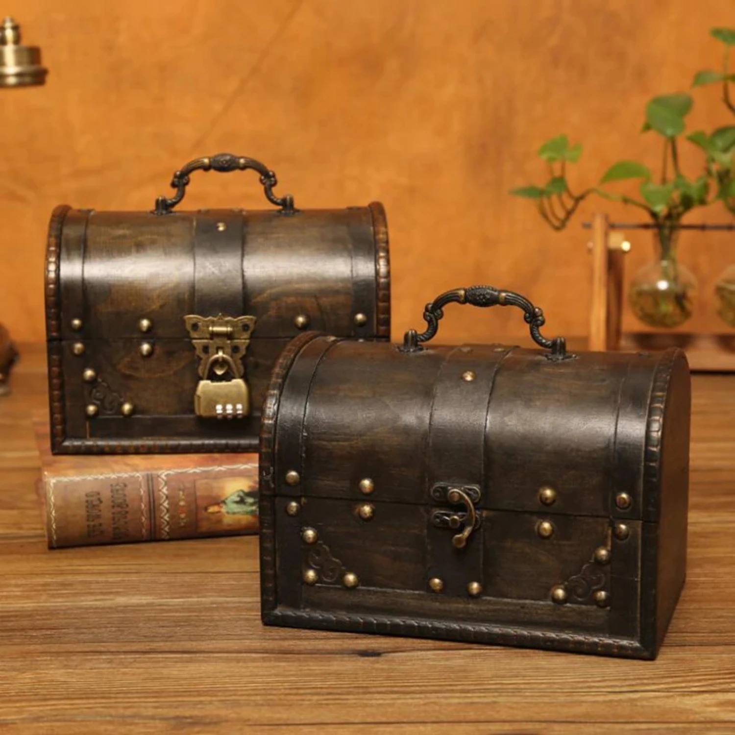 

Retro Piggy Bank With Lock/No Lock Wooden Storage Change Savings Box For Coins Cash Multifunction Treasure Safe Money Box Gift