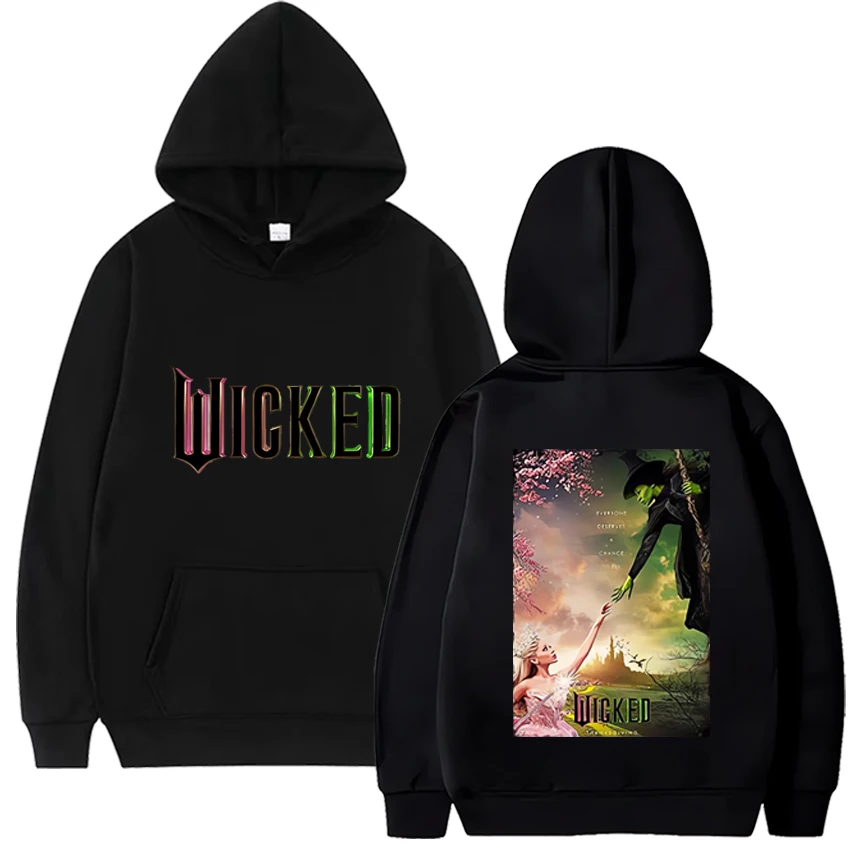 Hot Aesthetic Wicked Movie Fan Graphic Hoodie 2024 Men/women Hoodies Harajuku Aesthetic Unisex Winter Fleece Pullover Sweatshirt