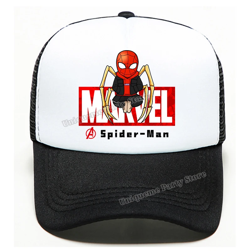 Captain America Kids Baseball Cap Hulk Spiders Man Hip Hop Peak Cap Doctor Strange Boy Mesh Hats Anime Cartoon Printed Sun Hat