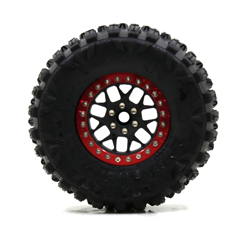 4Pcs Metal 2.2 Beadlock Wheel Rim Tires Set For 1/10 RC Crawler Car Axial SCX10 RR10 Wraith 90048 YETI Traxxas TRX-4