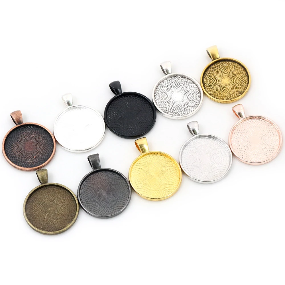 20mm 25mm 30mm wewnętrzny rozmiar 10 kolorów Plated klasyczny wzór serii Fit 20/25/30mm szkło Cabochon baza ustawienie tacy
