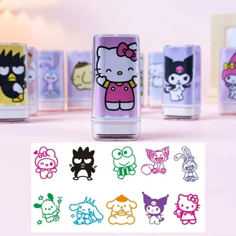

Sanrio Kawaii Hello Kitty My Melody Kuromi Cinnamoroll Cartoon Anime Accessory Children's Stamp Toys As Holiday Gifts for Girls