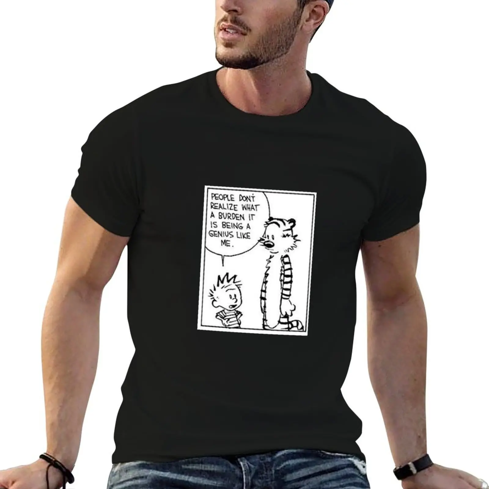 

Calvin And Hobbes Funny Comic T T-Shirt cotton t shirt pack t shirt man plain cotton shirts man 100% T-Shirt