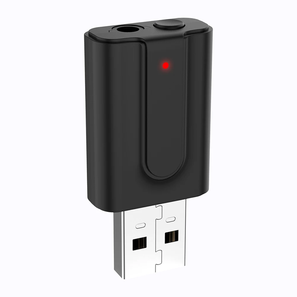 

Adapter Usb Wireless Aux Receiver Transmitter Two In One Plug Play Black Red Blue Light No Driver Needed Audio Signal