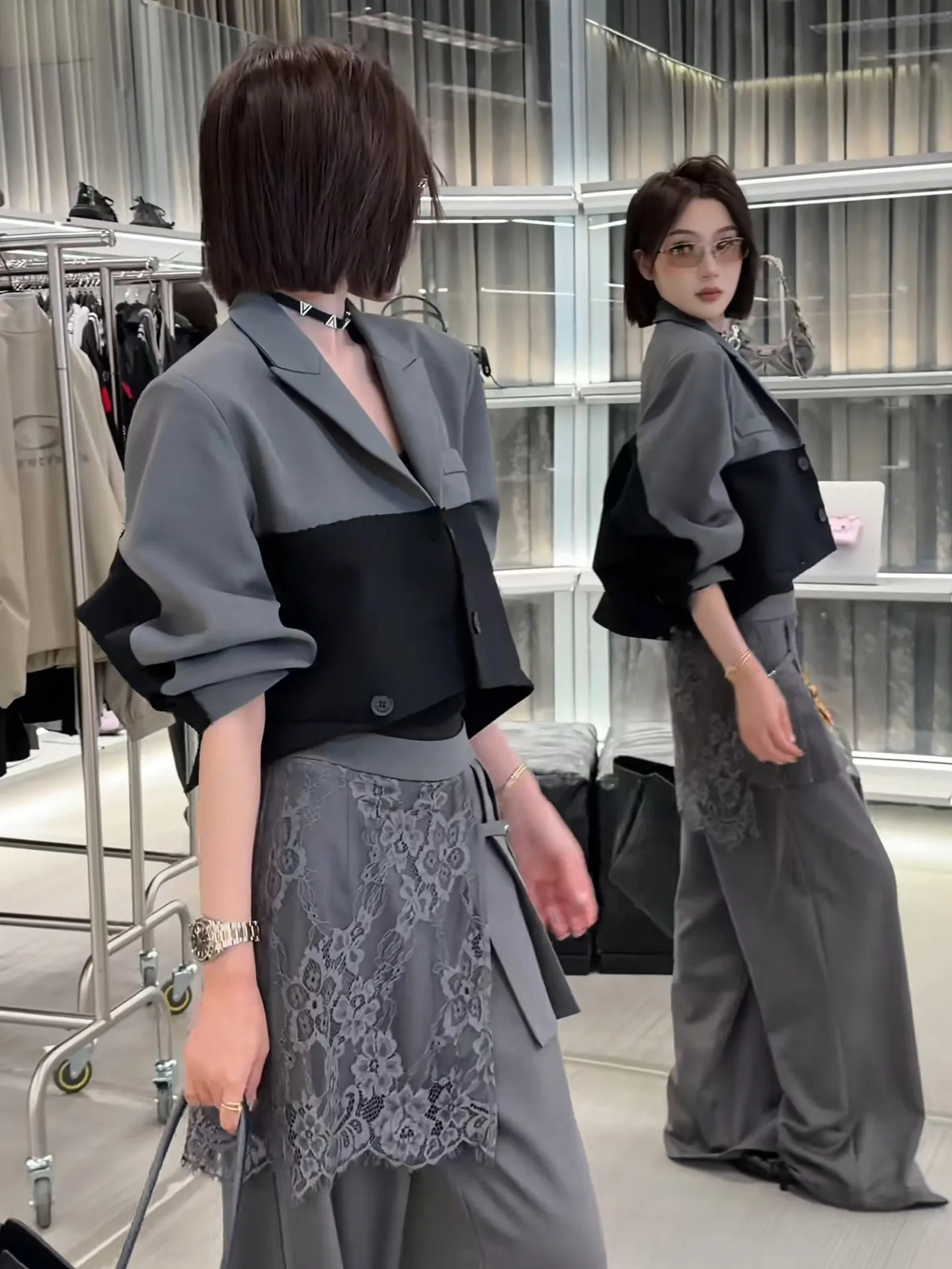 

Модный короткий приталенный пиджак для женщин, свободного кроя, с эффектом похудения, в клетку, весна-осень, новый стиль, офисная одежда, пальто