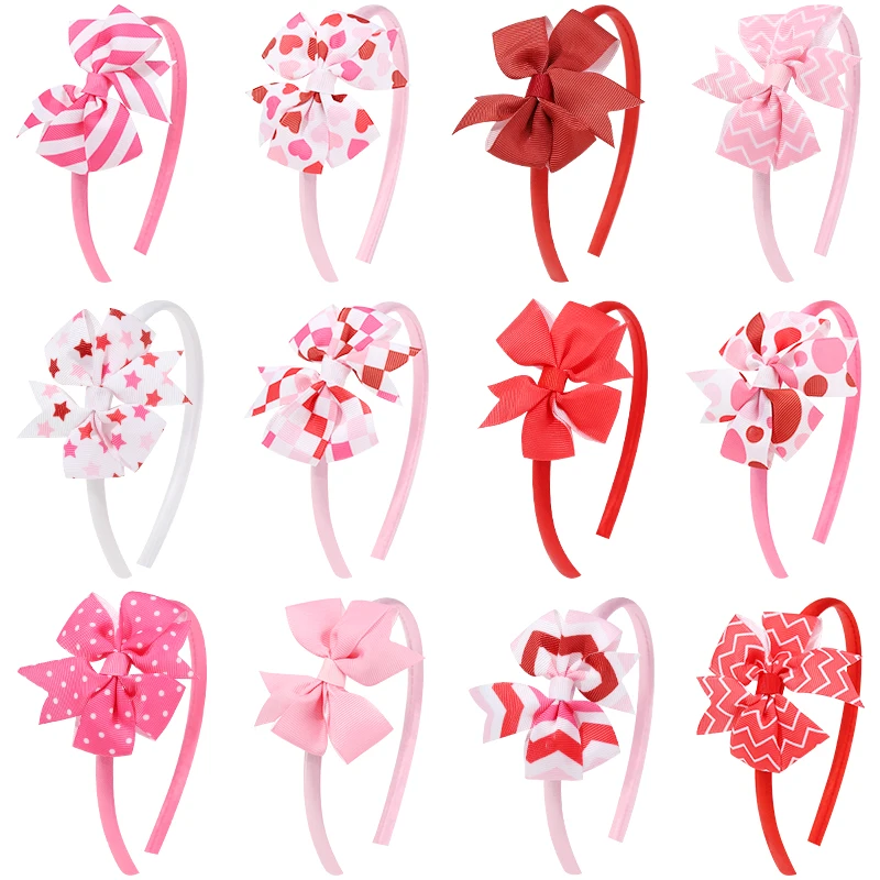 

1/12 Pcs Pink 1cm Bow Satin Hairband Versatile Accessory For Daily Commuting Dating Sports Parties Suitable For All Occasions
