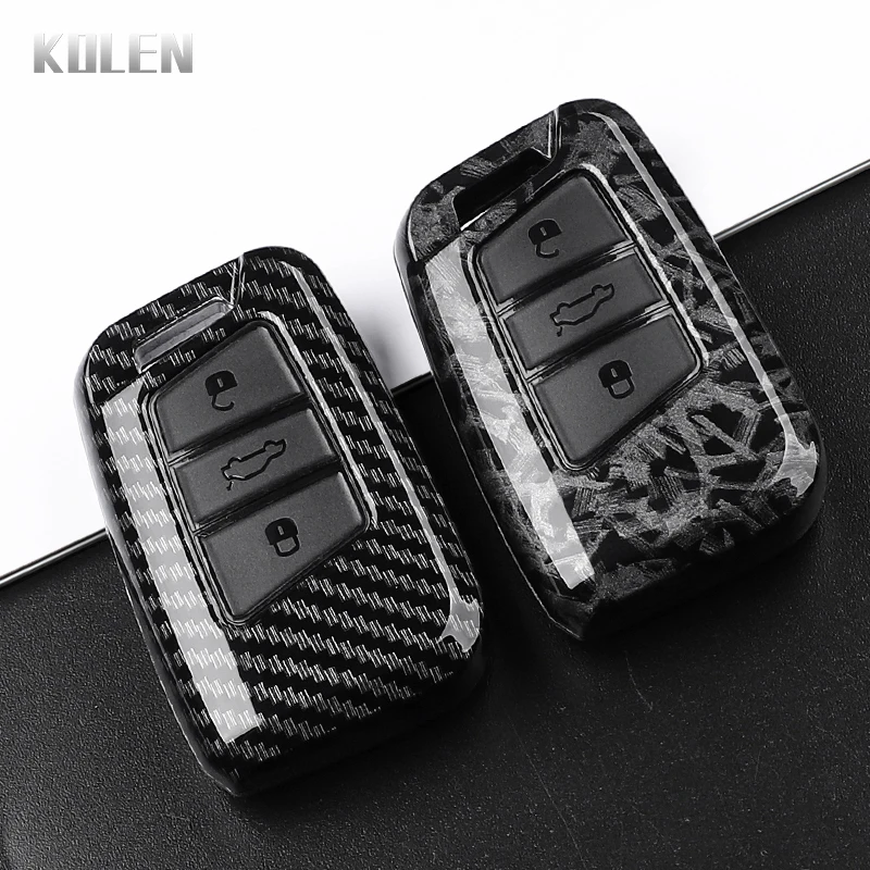 ABS Carbon Fiber Style Car Key Case Cover For VW Volkswagen Magotan GTE Passat B6 B7 B8 CC Arteon Skoda Fabia Superb A7 Kodiaq