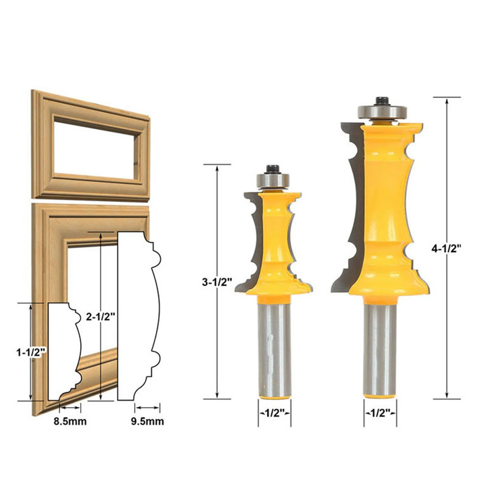 

Набор фрез для корончатого пазования с твердосплавными наконечниками и тефлоновым покрытием, 1/2 дюйма, для деревообработки, фрезерные инструменты для деревянных столов