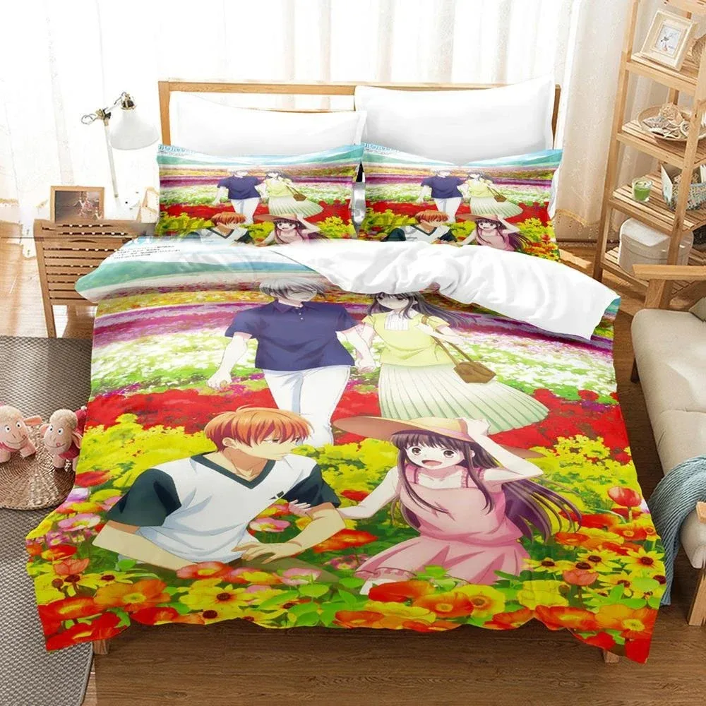 

Anime Fruits Basket 3D NEW Duvet Cover Pillowcase Bedding Set Adult Boy Girl Bedroom Decoration Children Single Double Large
