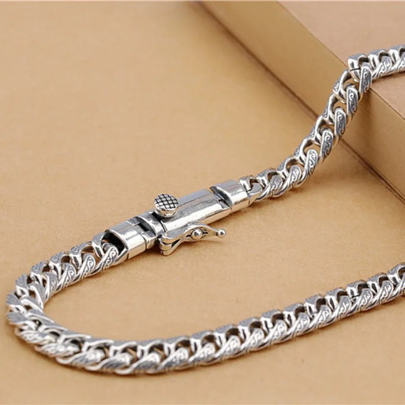 موضة جديدة 100% S925 الفضة والمجوهرات السلام نمط 5 مللي متر Vintage شخصية الرجال والنساء القلائد موضة الاتجاه مجوهرات #5