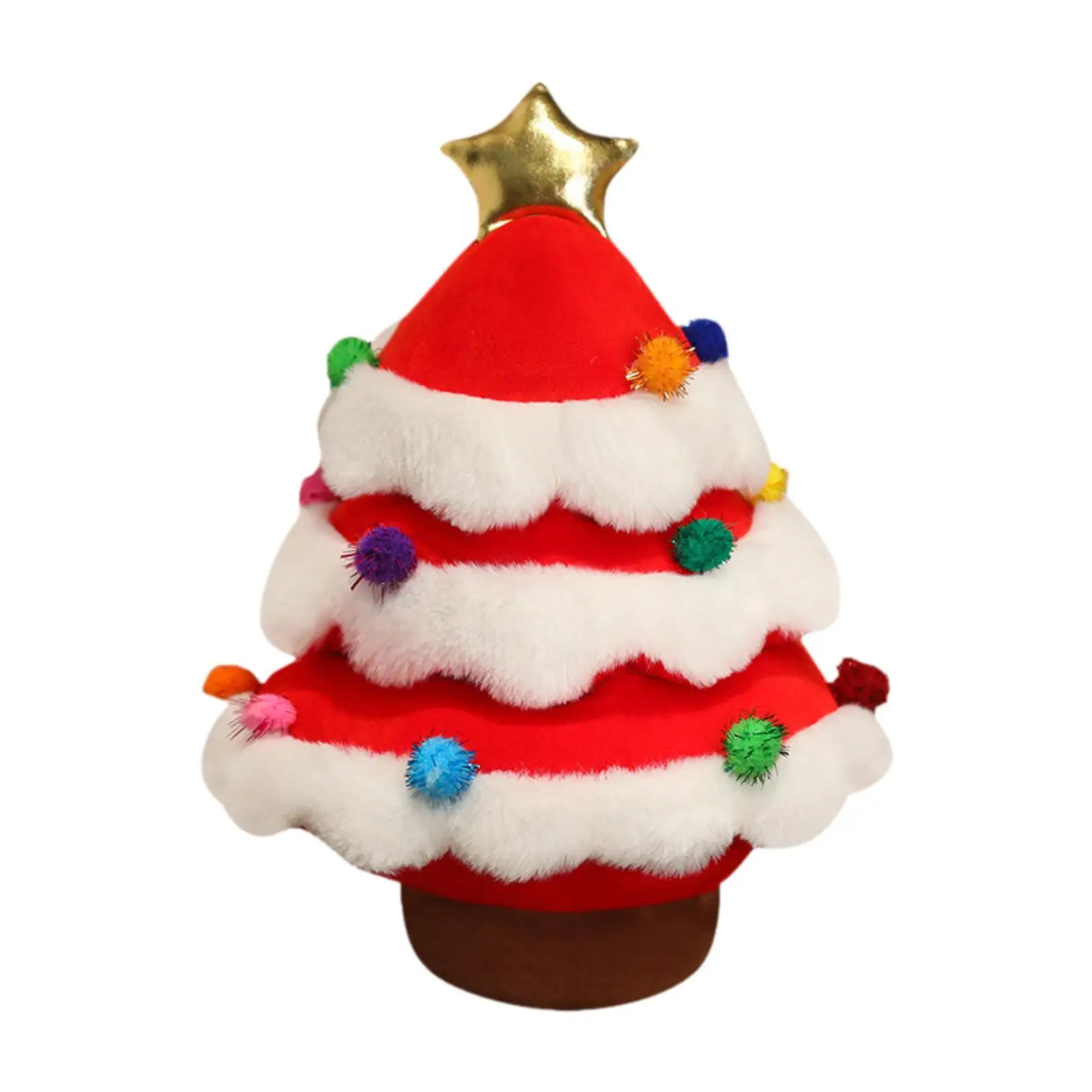 Christmas Tree Plush Toy Soft Xmas Tree Decor Lovely Stuffed Christmas Tree Doll for Dorm Family Ideal Gift Living Room Bedroom