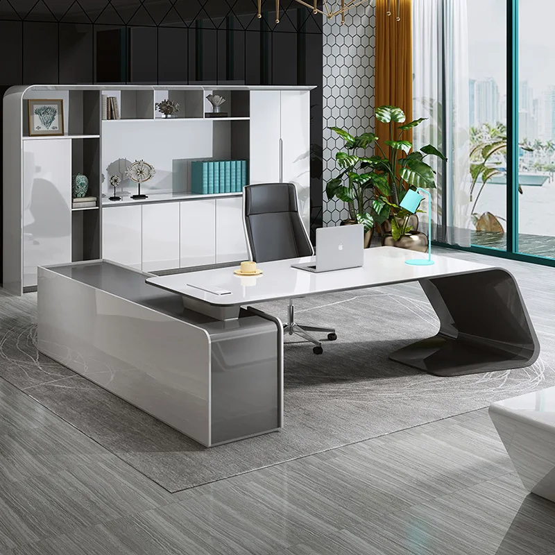 

Office furniture paint boss table large desk simple modern president table manager table supervisor office desk and chair combin
