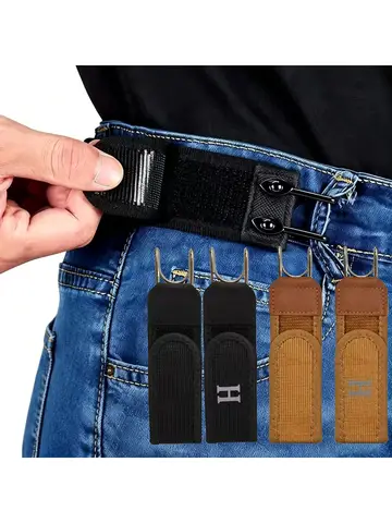 Adjustable Elastic Waistband Buckle with Magic Tape & Metal Hooks