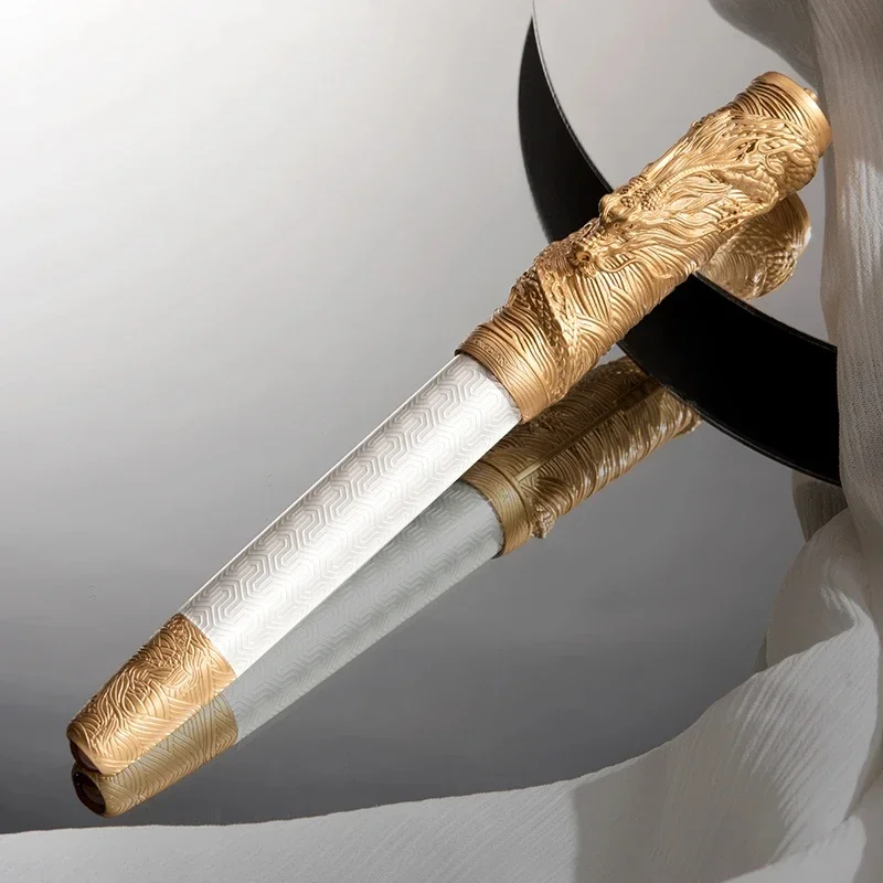 Stylo plume Hongdian édition limitée A24 Dragon Year, pointe F, sculpture 3D de dragon stéréoscopique, stylo haut de gamme pour écrire, fournitures de bureau